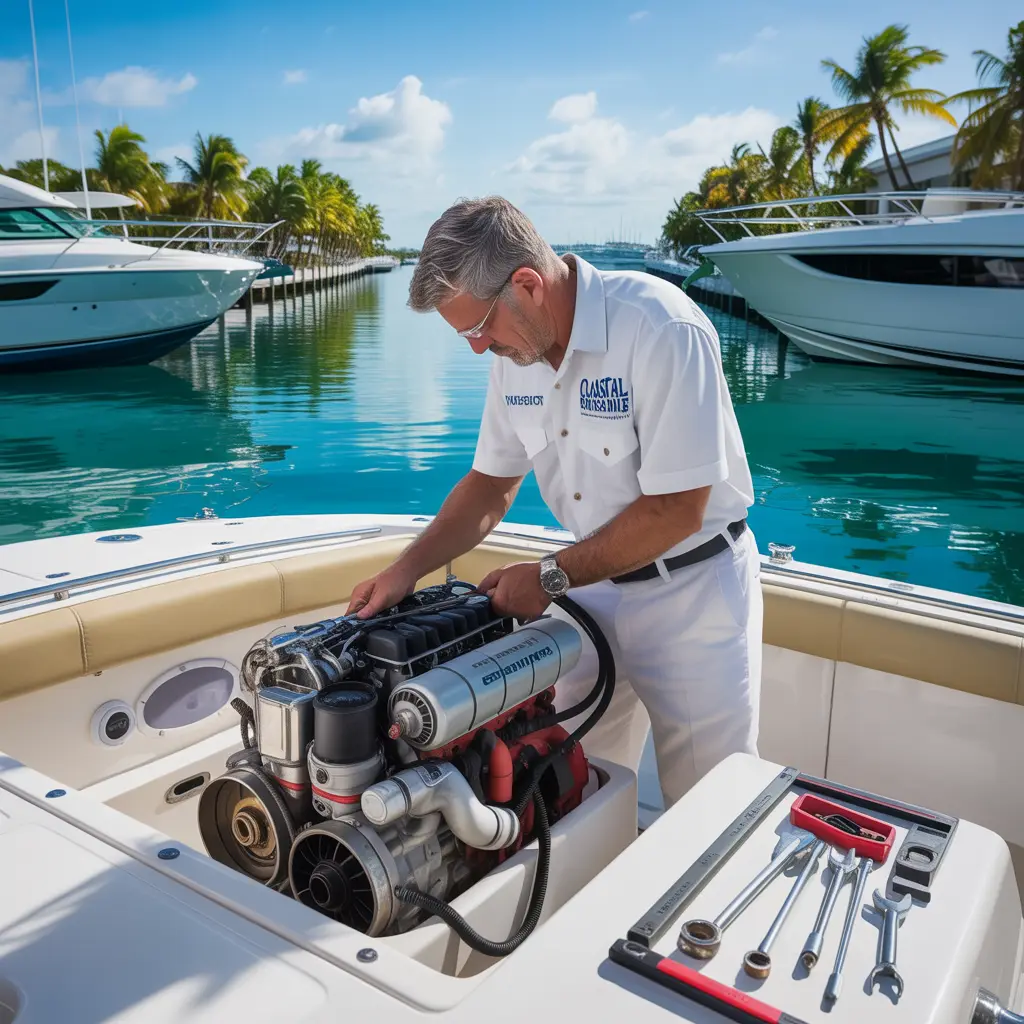Experienced technicians providing marine engine repair services in Miami for boats and yachts